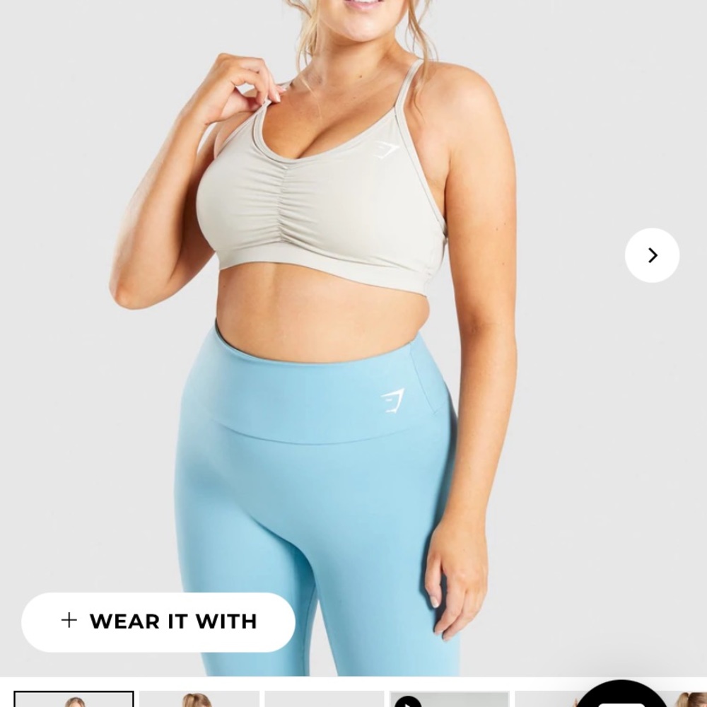 Gymshark Ruched Sports Bra - Grey
